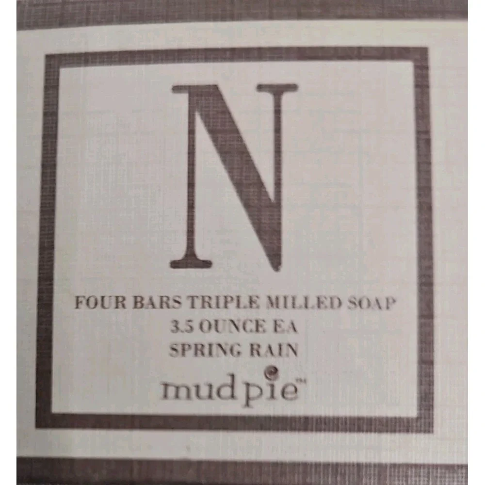 NEW Mud Pie Four Bars Triple Milled Soap Spring Rain 